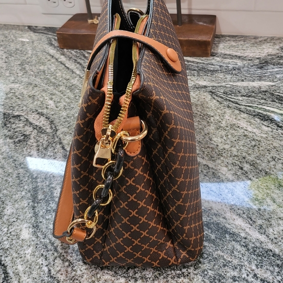🏖️ NEW Coffee & Cognac Bucket Bag with Crossbody Strap - Picture 5 of 16